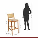Ver imagem 5 de Kit 3 Banquetas Rattan com Pés em Madeira Maciça Ariel Cinamomo