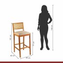 Ver imagem 5 de Kit 3 Banquetas Rattan com Pés em Madeira Maciça Ariel