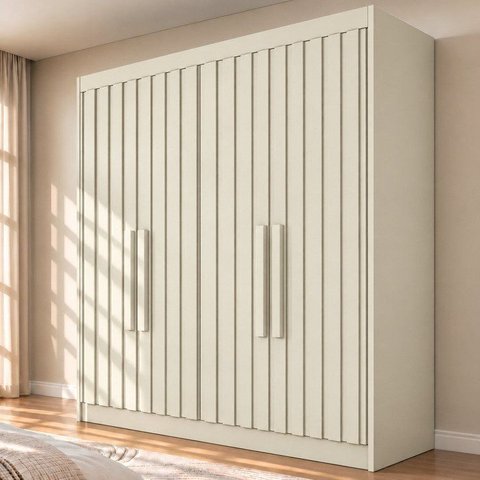 Guarda-Roupa de Casal 4 Portas Potente Branco/Off White