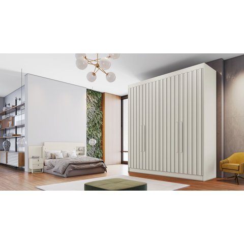 Guarda-Roupa de Casal 4 Portas Potente Branco/Off White