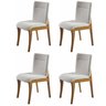 Conjunto 4 Cadeiras Estofadas e Base Madeira Maciça Debora - 1