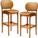 Ver imagem 1 de Kit 2 Banquetas Alta Bar Cozinha Sala Jantar Fixa Betta L02 Imbuia Couríssimo Whisky - Lyam Decor