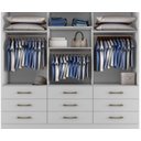 Ver imagem 2 de Guarda-roupa Casal 3 Portas Espelho 9 Gavetas 2,11m - Turim-branco - Bianchi Móveis