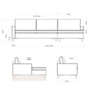 Ver imagem 5 de Sofá Viena com Chaise 2,40m em Linho Cinza Médio - Home Mobily