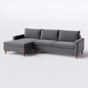 Ver imagem 1 de Sofá Viena com Chaise 2,40m em Linho Cinza Médio - Home Mobily