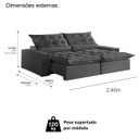 Ver imagem 6 de Sofá Retrátil e Reclinável 2.40m Malta - Movenzo Estofados