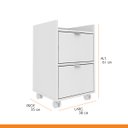 Ver imagem 3 de Gaveteiro 2 Gavetas Organizador para Escritório 61 x 38 Cm MDP Branco - BBS
