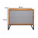 Ver imagem 5 de Kit 2 Buffet Minimalista 2 Gavetas Charlote Cinamomo/Grafite