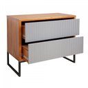 Ver imagem 4 de Kit 2 Buffet Minimalista 2 Gavetas Charlote Cinamomo/Grafite