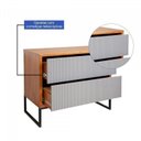 Ver imagem 6 de Kit 2 Buffet Minimalista 2 Gavetas Charlote Cinamomo/Grafite