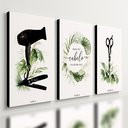Ver imagem 1 de Kit3 Quadro Decorativo Cabelo Hair Salão Cabelereira Moderno Qualidade Premium 28x20cm
