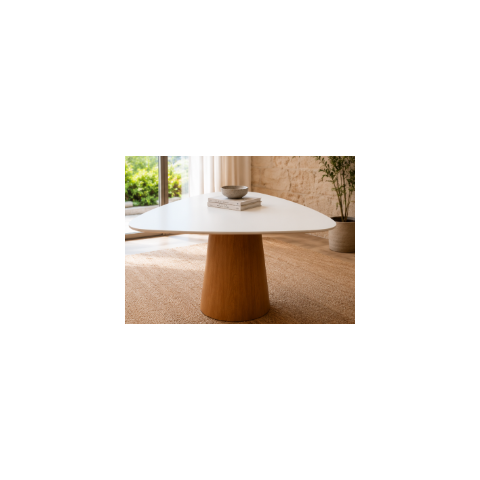 Mesa Orgânica Canya 85x90cm - Laca Branca