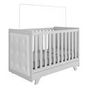 Ver imagem 2 de Kit Berço e Cabeceira Capitonê Retrô Peroba Branco Infantil
