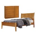 Ver imagem 1 de Conjunto Quarto de Solteiro Cama e Cômoda 5 Gavetas com Sapateira
