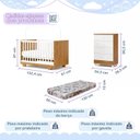 Ver imagem 3 de Quarto de Bebê Completo com Berço Mini Cama com Colchão e Cômoda 100% MDF Encanto