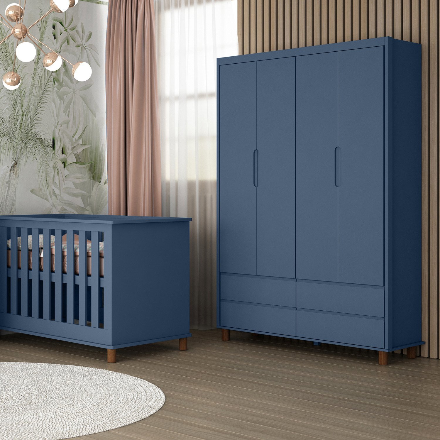 Guarda-roupa Infantil 4 Portas e 4 Gavetas Atenna | MadeiraMadeira