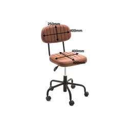 Cadeira Home Office Way Ocre com Rodinha para Piso Laminado Cor Marrom - 2