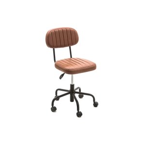 Cadeira Home Office Way Ocre com Rodinha para Piso Laminado Cor Marrom
