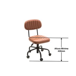 Cadeira Home Office Way Ocre com Rodinha para Piso Laminado Cor Marrom - 3