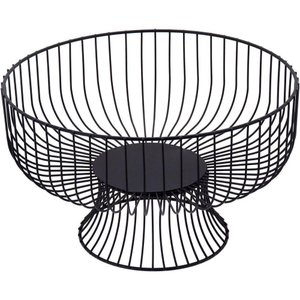 Fruteira 15x26x26cm Metal Preto com Pé