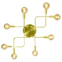 Ver imagem 1 de Lustre Plafon Hashtag Dourado De 8 Braços