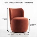 Ver imagem 4 de Kit 2 Poltronas Lia Compacta Orgânica Bouclé Moderna Confortável Sala Espera Recepção Consultório Ha