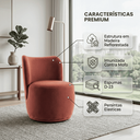 Ver imagem 2 de Kit 2 Poltronas Lia Compacta Orgânica Bouclé Moderna Confortável Sala Espera Recepção Consultório Ha
