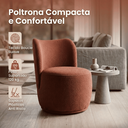 Ver imagem 3 de Kit 2 Poltronas Lia Compacta Orgânica Bouclé Moderna Confortável Sala Espera Recepção Consultório Ha