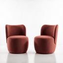 Ver mais imagens de Kit 2 Poltronas Lia Compacta Orgânica Bouclé Moderna Confortável Sala Espera Recepção Consultório Ha