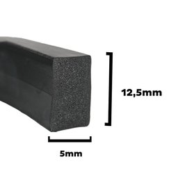 Perfil Borracha Esponjosa Vedação 12,5x5mm - 5m - 2