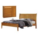 Ver imagem 1 de Conjunto Quarto de Casal Cama 140cm e Cômoda 5 Gavetas com Sapateira
