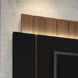 Home Suspenso Painel P/ Tv até 55" Illusion 180cm Hb Móveis - Preto/castanho - 5
