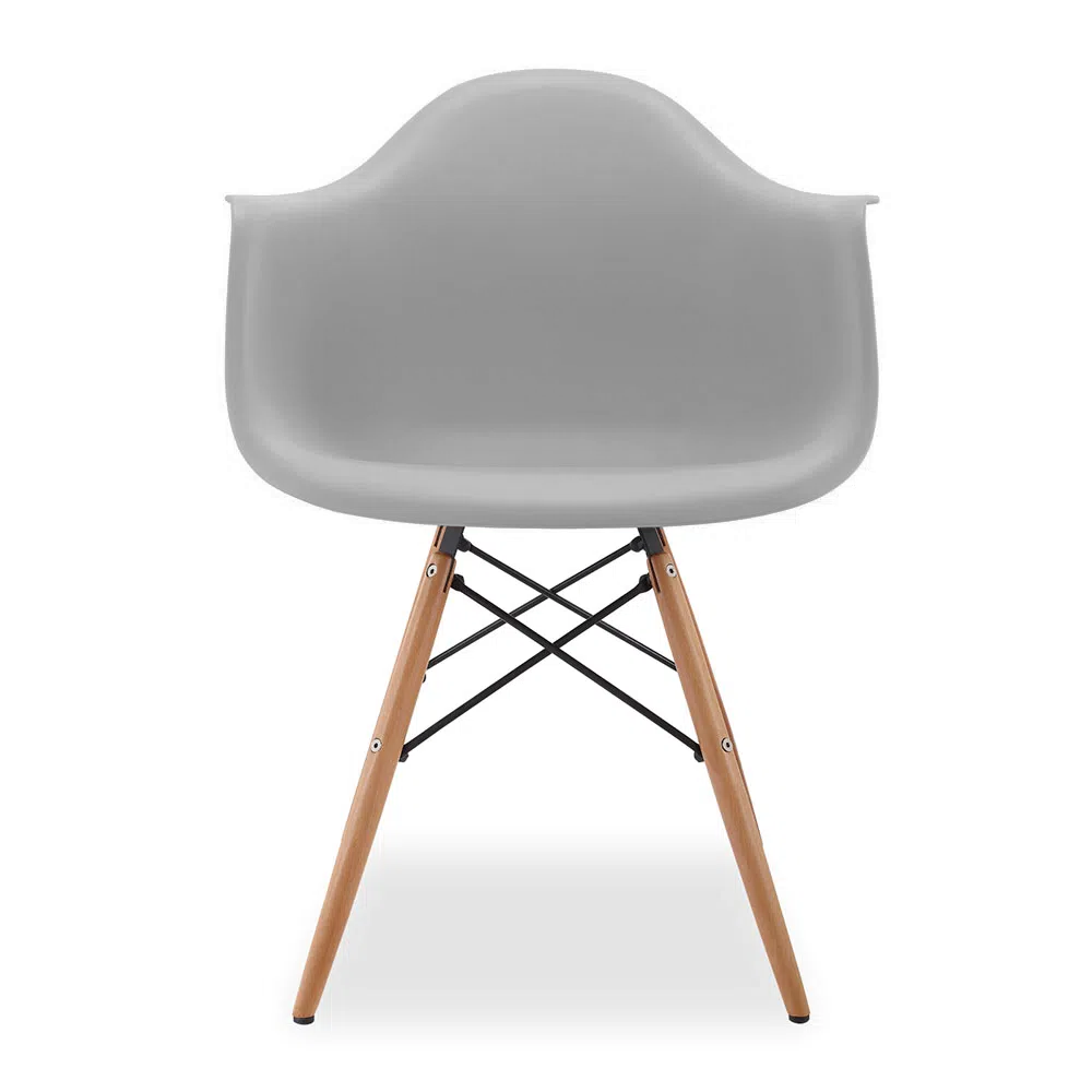 Cadeira de Jantar Charles Eames Wood Daw com Braço Cinza - 2