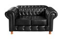 Ver imagem 4 de Sofá Chesterfield Luís Xv 2 Lugares C/ Almofadas Soltas - Couríssimo Preto
