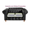 Sofá Chesterfield Luís Xv 2 Lugares C/ Almofadas Soltas - Couríssimo Preto - 2