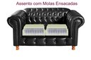 Ver imagem 2 de Sofá Chesterfield Luís Xv 2 Lugares C/ Almofadas Soltas - Couríssimo Preto
