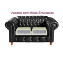 Ver imagem 2 de Sofá Chesterfield Luís Xv 2 Lugares C/ Almofadas Soltas - Couríssimo Preto