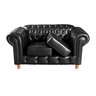 Sofá Chesterfield Luís Xv 2 Lugares C/ Almofadas Soltas - Couríssimo Preto - 3