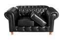 Ver imagem 3 de Sofá Chesterfield Luís Xv 2 Lugares C/ Almofadas Soltas - Couríssimo Preto