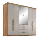 Ver imagem 2 de Guarda Roupa Casal Ambiente Giardino 6 Portas Amêndola Nude Prime Tx com Espelho - Demóbile