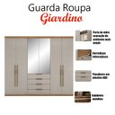 Ver imagem 4 de Guarda Roupa Casal Ambiente Giardino 6 Portas Amêndola Nude Prime Tx com Espelho - Demóbile