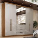 Ver imagem 1 de Guarda Roupa Casal Ambiente Giardino 6 Portas Amêndola Nude Prime Tx com Espelho - Demóbile