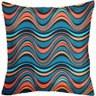 Capa De Almofada Estampa Ondas Azul Laranja 44x44 - 1