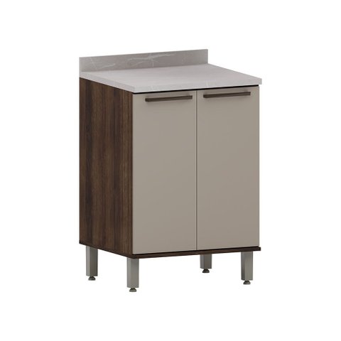 Balcão de Cozinha 60cm 2 Portas e com Tampo Luna Luciane Móveis