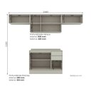 Ver imagem 2 de Cozinha Modulada 4 Peças 280cm 8 Portas 2 Gavetas Fineze Henn - Cor: Areia HP