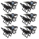 Ver imagem 1 de Kit 6 Jogos De Mesa Com 4 Cadeiras De Madeira Dobravel 120X70 - Tabaco - Marrom