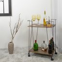 Ver imagem 1 de Carrinho de Bebidas Decorativo Retangular Marrom/Aço Corten/Castanho