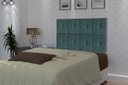Ver imagem 1 de Painel Cama Box Suspenso Tokyo com Botão Solteiro 0,90 Cor Azul - JM Casa dos Móveis