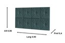 Ver imagem 2 de Painel Cama Box Suspenso Tokyo com Botão Solteiro 0,90 Cor Azul - JM Casa dos Móveis