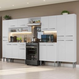 Armário de Cozinha Completa 325cm Branco Emilly Madesa 02 - 2